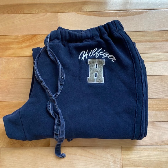 TOMMY HILFIGER Navy Blue Logo Sweatpants - Picture 1 of 6